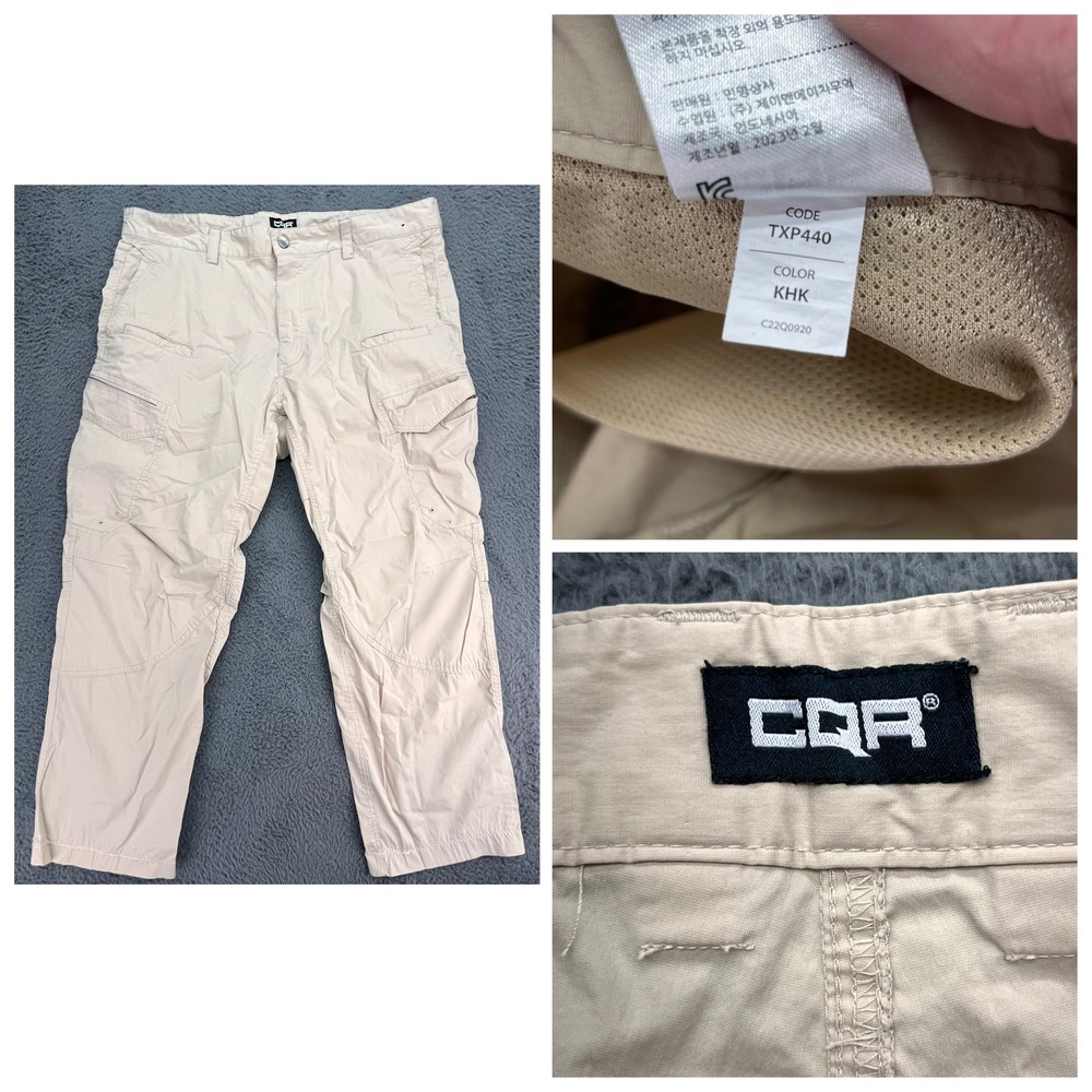 2 pair CQR Mens Khaki Cargo Pants Relaxed Fit 38x30 (Altered 26) TXP440 Tactical